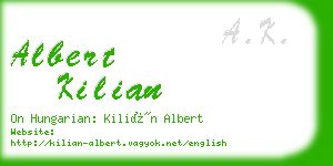 albert kilian business card